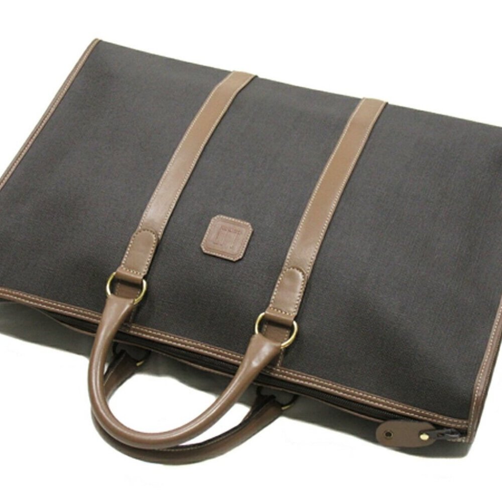 Dunhill Boston bag Gray Black Gold Women Authentic secondhand